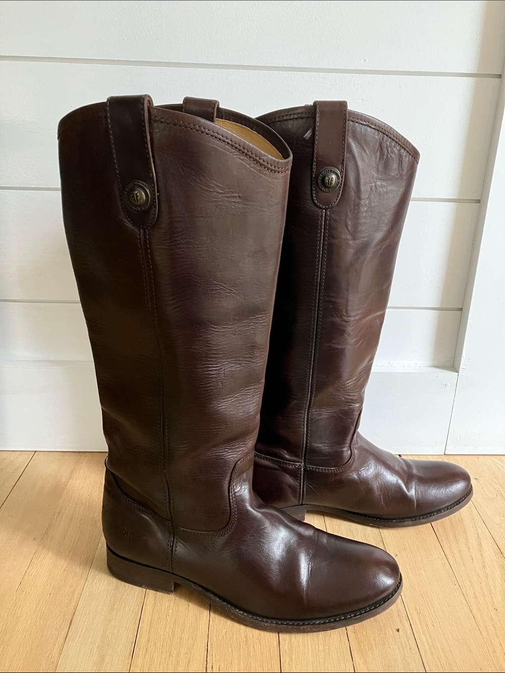 Frye Melissa Equestrian tall brown leather boots 8 1/2